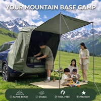 Tente magnétique pour hayon de SUV, abri de camping arrière pour voiture, installation sans outil, moustiquaire, doublure argentée, abri imperméable
