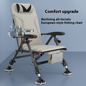 كرسي صيد أوروبي متعدد الوظائف قابل للطي والاستلقاء، مصنوع من الفولاذ الكربوني وقماش أكسفورد، مريح ومتين لجميع التضاريس - Product Image 5