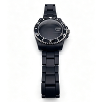 Kit de boîtier en céramique noire mate 40 mm, bracelet en céramique, lunette rotative, verre saphir, montre multifonction respirante 3135 2824