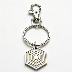 Stainless Steel Hexagon Carabiner Keychain Embossing Printing Luxury Hard-Wearing <b>Metal</b> <b>Key</b> <b>Chain</b> - Product Image 3