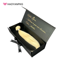 Boîte d'emballage cadeau de luxe élégante et portable, vente en gros, conception personnalisée, boîte en papier pour extensions de cheveux, paquets de cheveux, boîtes à perruques, gaufrage