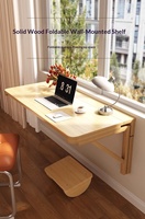 Table pliante murale en bois massif pour salon, étagère de bureau à barre unique, vente en gros d'usine