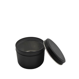 OEM Manufacturer Custom Food Grade Package Matte Black Color Container Round Shaped Small Candle Gift Box Tinplate Metal Tin Box