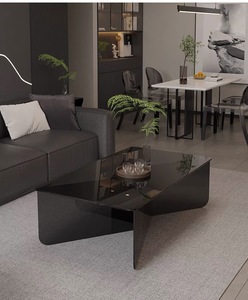 Consola moderna de estilo europeo, sofá, mesa de centro lateral, juego de mesa de té de grado superior con tapa de cristal para sala de estar o entrada - Product Image 6