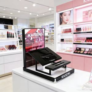 アクリル製化粧品カウンターディスプレイスタンド、取り外し可能なL字型カウンタートップ、LEDライト付きリップスティックディスプレイスタンド - Product Image 5
