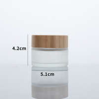 Pots cosmétiques en verre dépoli transparent de 5g, 10g, 15g, 30g, 50g, 60g, 100g pour crème, beurre corporel et crème visage avec couvercle à vis en bois