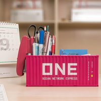 Porte-stylo en plastique miniature en forme de conteneur maritime, modèle de conteneur maritime, cadeau d'affaires logistique chinois, papeterie de bureau, souvenir de luxe