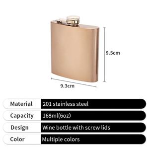 Hot Selling Stainless Steel 6Oz Outdoor Portable <b>Whisky</b> Hip Flask for Corporate - Product Image 4