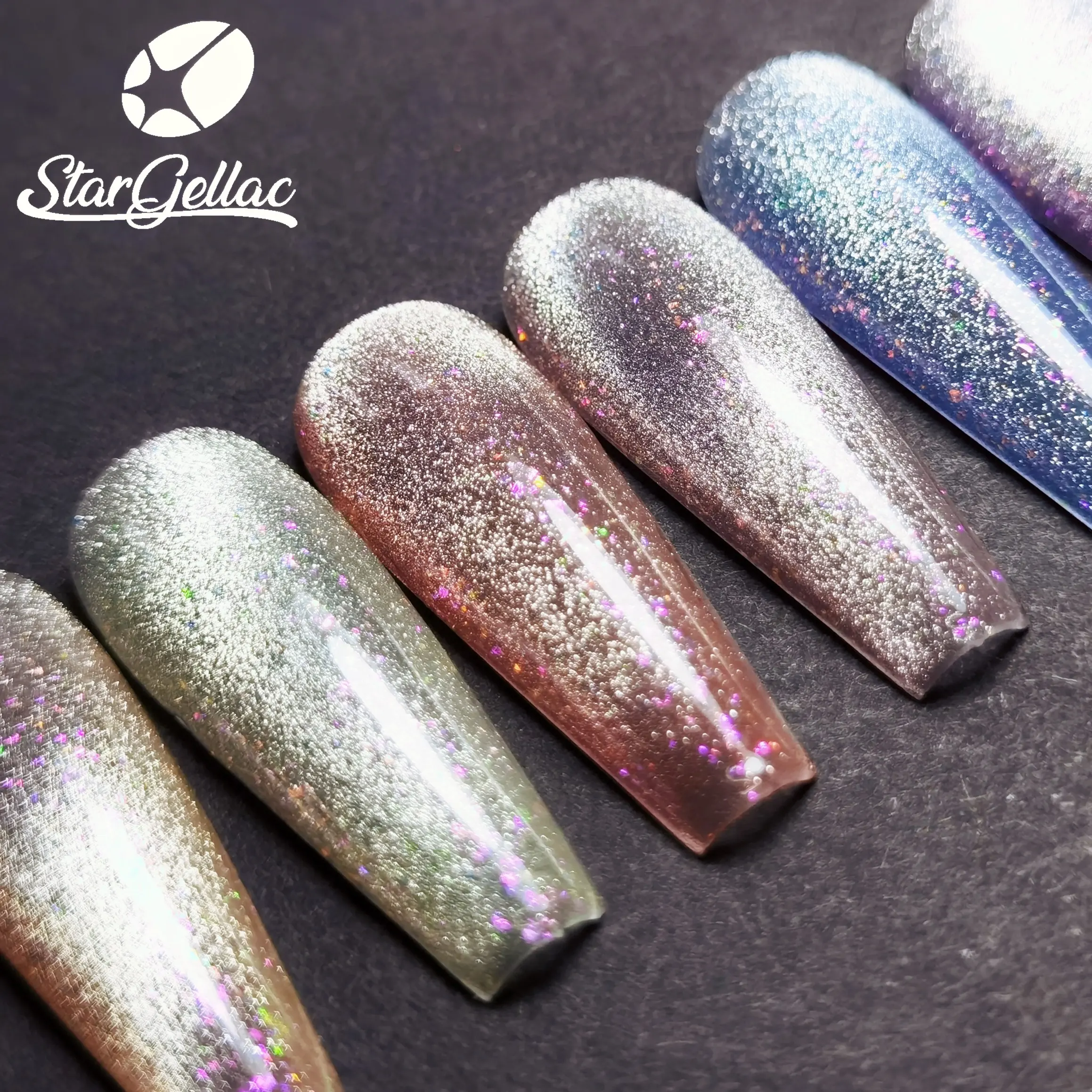 Hnm — vernis à ongles gel UV 9D, platine, œil de chat