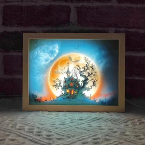 Lámpara <span class=keywords><strong>de</strong></span> Noche LED 3D <span class=keywords><strong>de</strong></span> Anime con Diseño <span class=keywords><strong>de</strong></span> Cuadro <span class=keywords><strong>de</strong></span> Sombra, 3 <span class=keywords><strong>Colores</strong></span>, Marco <span class=keywords><strong>de</strong></span> Madera, Lámpara Decorativa para Dormitorio con Función <span class=keywords><strong>de</strong></span> Pintura - Product Image 3