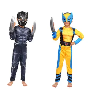 Hot Sale Wolverine Kostuum Met Klauwen Muscle Kinderen Halloween Kostuums Super Held Tv & Film Cosplay Kostuum Jumpsuit Masker
