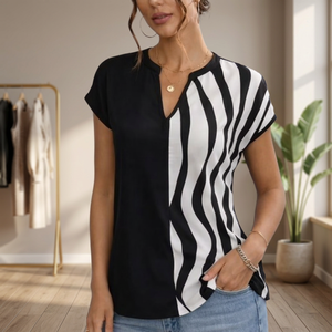 Blusa de tela ancha bordada con detalles de encaje para mujer, cuello mandarín, manga larga, color crudo liso, venta al por mayor - Product Image 3