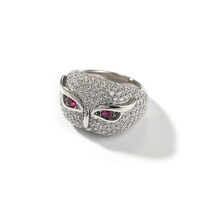 Bague de mode pour homme en plaqué or 14 carats, style hibou, sertie de zircon et de diamants, haute qualité, style hip-hop