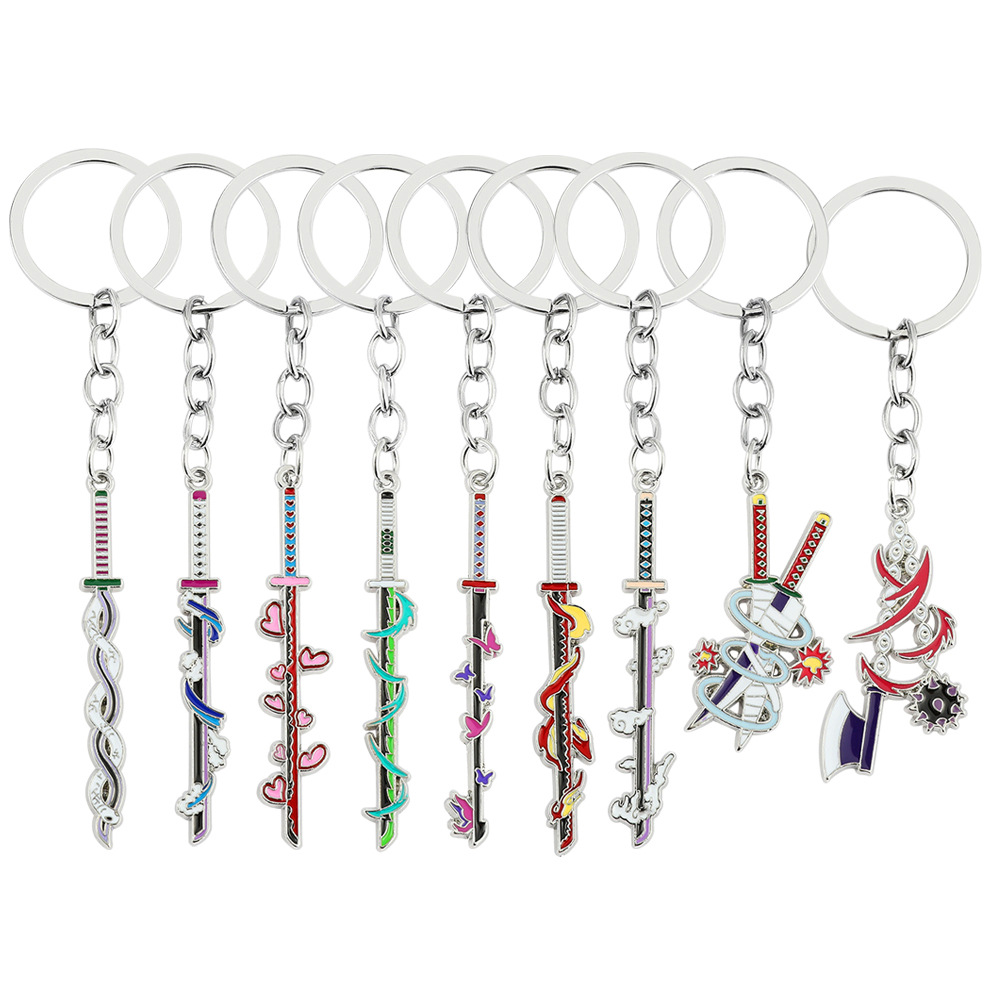 15 Style Wholesale New Designs Anime Peripheral Character Demon Weaponry Slayer Metal Zinc Alloy Keychain