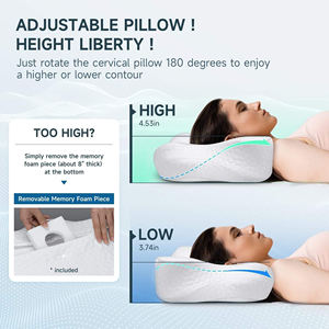 Oreiller cervical ergonomique Rina Premium Butterfly en mousse à mémoire de forme orthopédique avec tissu rafraîchissant en fibre de bambou solide pour un sommeil profond - Product Image 2