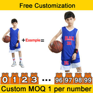 Ensemble de maillots de basket-ball personnalisés avec logo, motifs et numéros pour les étudiants, les enfants, respirant, haute élasticité, séchage rapide - Product Image 3