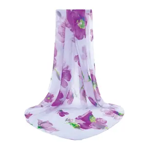 high quality silk feeling shawls fashion georgette material big square silk scarf chiffon silk scarves