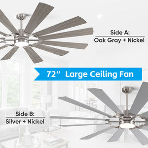 <span class=keywords><strong>62</strong></span>/72 "Grand ventilateur de plafond télécommandé commercial à double finition de style ferme moderne à 12 lames - Product Image 5