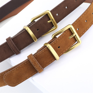 <span class=keywords><strong>Ceinture</strong></span> en similicuir mat pour <span class=keywords><strong>femme</strong></span> avec boucle ardillon carrée en métal doré, <span class=keywords><strong>ceinture</strong></span> en cuir vintage réglable pour jeans, pantalons et tenues décontractées quotidiennes - Product Image 6