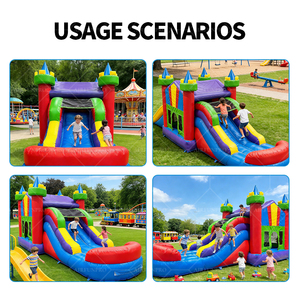 Castillo Hinchable Comercial al por Mayor con Tobogán Acuático Blanco, Combo de Juegos Inflables para Niños, Mini Casa de Rebote para Alquiler en Fiestas - Product Image 3