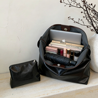 Private Label Logo Tasche Damen 2-in-1 Kunstleder Handtaschenset Große Kapazität Schultertasche mit Passender Tasche Trendig