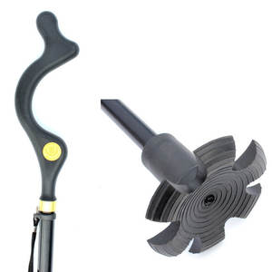 Suministros de terapia de rehabilitación de alta calidad Bastón para caminar Mango ergonómico Bastón plegable compensado de aleación de aluminio ligero 100kg - Product Image 4