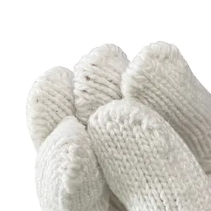 ถุงมือไหมพรมถักไหมพรมสำหรับกิจกรรมกลางแจ้งถุงมือป้องกันแรงงานทำจากผ้าฝ้าย