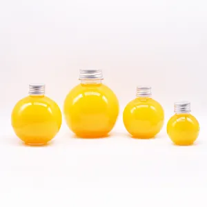 Maysure garrafas de plástico transparentes, 400ml 500ml, design em forma de bola, pet, frio, com tampa de alumínio
