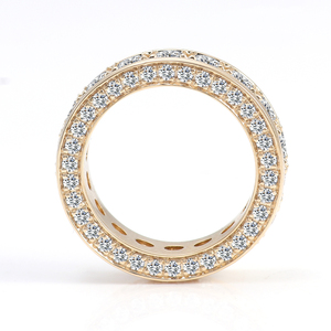 Anello Eternity da Uomo in Stile Lusso, Oro Giallo 10K con Moissanite Taglio Brillante Rotondo, Gioiello Raffinato, Perfetto Anello Nuziale per Uomo - Product Image 3