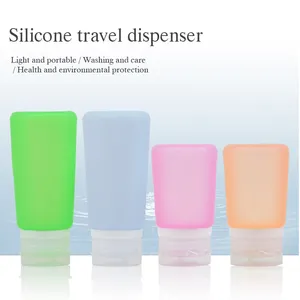 Silicone Squeezable Shampoo Refillable Toiletry Cosmetic Container 2oz Portable Traveling Size Liquid Containers Kit