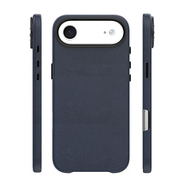 Nouvelle coque de téléphone magnétique à chargement sans fil populaire avec pare-chocs texturé et rayures tissées pour iPhone 17 Air en cuir PU de luxe