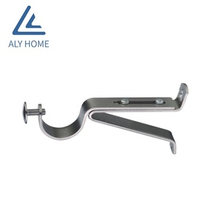 Vendita calda regolabile <span class=keywords><strong>doppio</strong></span> singolo metallo asta per tenda staffe asta per tenda stelo supporto - Product Image 2