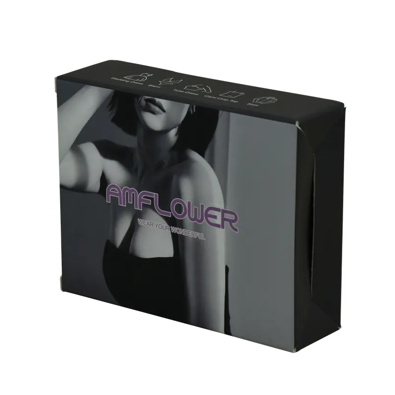फैक्टरी थोक कस्टम लोगो उच्च गुणवत्ता यूवी मुद्रित महिलाओं के जांघिया Cardbox कागज बॉक्स की पैकेजिंग