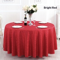 Nappe Ronde Imprimée en Papier Fait Main Rouge Vif pour Hôtels et Mariages, Lavable, Housse de Table Moderne pour Salle à Manger