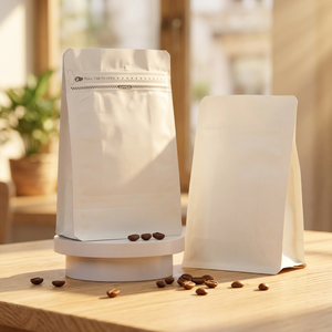 Bolsa para granos de café con fondo plano, mate, resellable, con cierre de cremallera, material apto para alimentos, directo de fábrica, 250g 500g en stock - Product Image 1