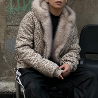 Blouson Bomber Homme DOIT à Capuche, Style Américain, Motif Cœur Imprimé par Décharge, en Velours, Taille XL, Hiver, pour Adolescent