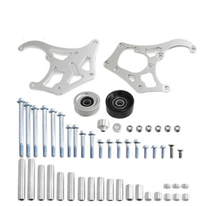 Auso-Racing Aluminum Compressor <b>Bracket</b> For Lsx Ls1 Ls2 Ls3 Ls6 Chevy <b>Silver</b> Black Retrofit Upgrade - Product Image 2