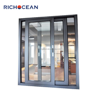 Ventana Corredera de Doble Vidrio Personalizable, Diseño Moderno, Marco de Aluminio, Resistente al Calor, para Entrada de Villa, Uso en Hoteles