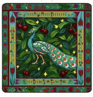 Tapis de jeu de mahjong américain minimaliste bleu marine et or motif saule