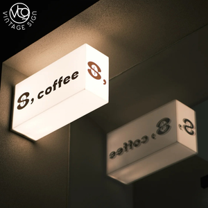 ป้ายไฟอะคริลิค LED แบบสี่เหลี่ยมคู่สั่งทำพิเศษสำหรับร้านกาแฟและร้านไวน์ - Product Image 5