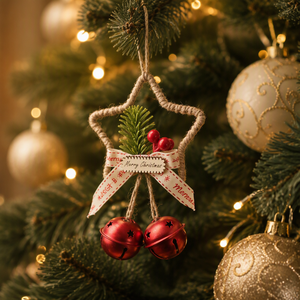 Liontin Lonceng Natal Hiasan Dinding Bintang Lima Sudut Dekorasi Ornamen Pohon Natal - Product Image 5