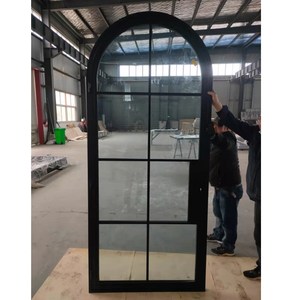 Porta interna della griglia di forma della curva d'acciaio del bagno delle finestre e delle porte di vetro dell'arco superiore - Product Image 1