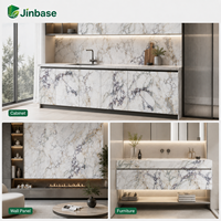 Panneau MDF stratifié en mélamine marbrée blanche moderne décoratif - Écologique, résistant à l'humidité, ignifuge, haute brillance, qualité supérieure