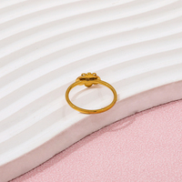 Bijoux Joolim en gros, anneaux en acier inoxydable plaqués or 18 carats avec motif d'abeille cubique pour femmes, anneaux tendance