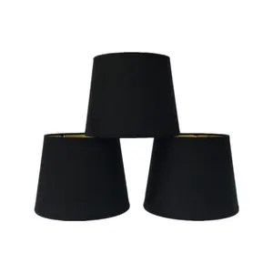 Großhandel Custom ize billige Trommel elegante kleine schwarze Stoff Lampen schirm für Tisch lampen