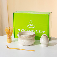 Ensemble de fouets à matcha en bambou, 4 pièces, design Japandi, kit cadeau de thé durable