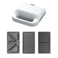 Grille-pain à panini 3 en 1 et 2 tranches pour la fabrication de sandwichs gaufrés à hot-dog