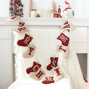 Guirnaldas Navideñas de Lino de Alta Calidad, Estilo Vintage, Decoración Atmosférica para Árboles de Navidad, Calcetines Navideños - Product Image 2