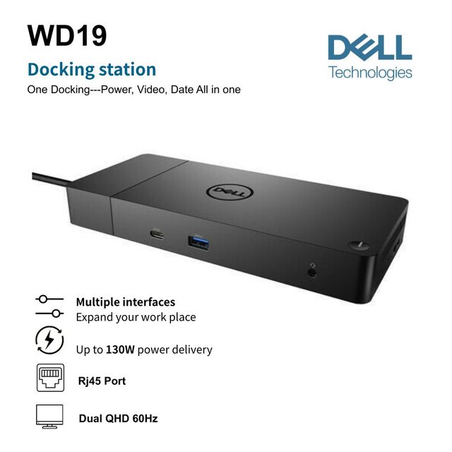 For WD19 180W 4-Port USB-C Charging Docking Station with for 2.0 USB 3.1 in Stock