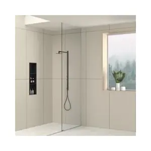Tanpa bingkai geser tiang Pancuran kamar mandi kaca shower roller pintu kabinet ruang